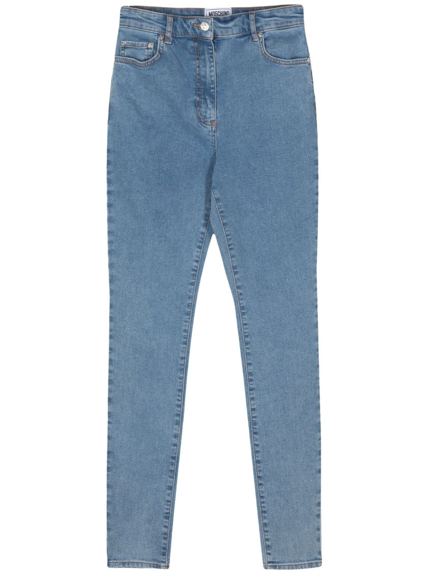 Moschino Blue Mid-Rise Skinny Jeans