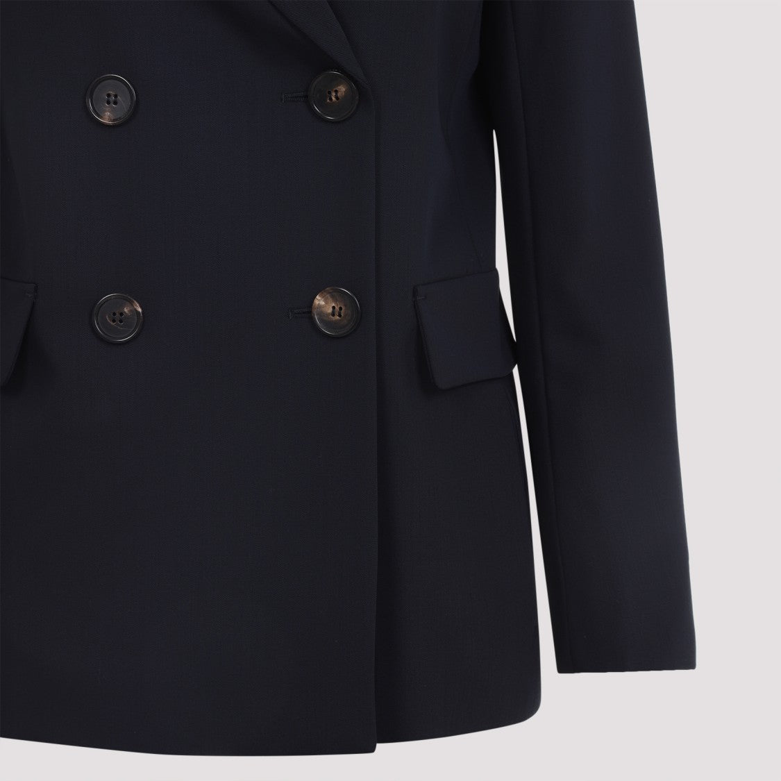 Max Mara Double-Breasted Tailored Black Wool Jacket