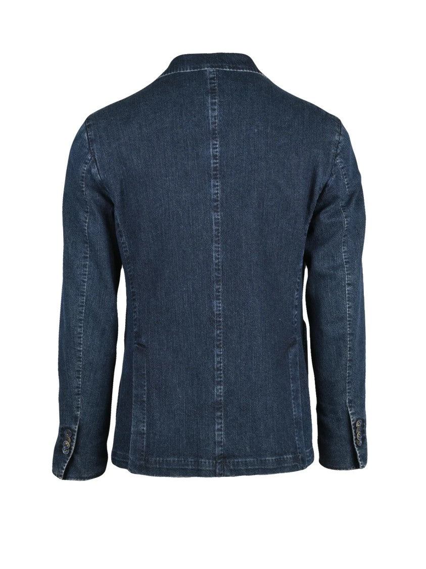 L.B.M. 1911 Denim Blazer With Modern Flexible Fit And Classic Lapel