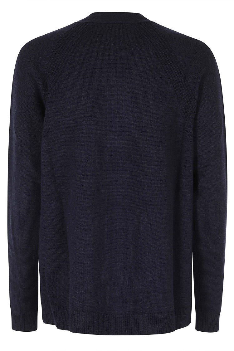 Seventy Blue Wool And Cashmere Blend Cardigan With V-Neckline