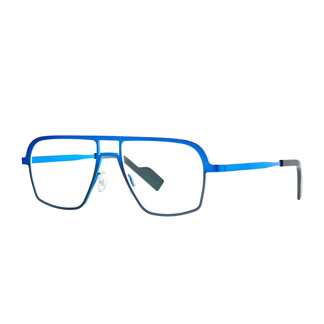 Theo Eyewear Blue Eat Titanium Pilot Sunglasses