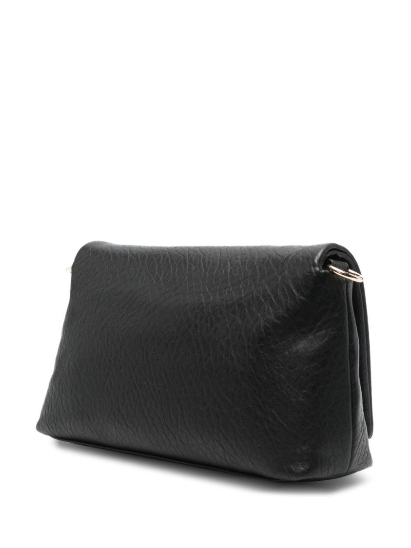 Liu Jo Textured Black Handbag With Gold-Tone Hardware