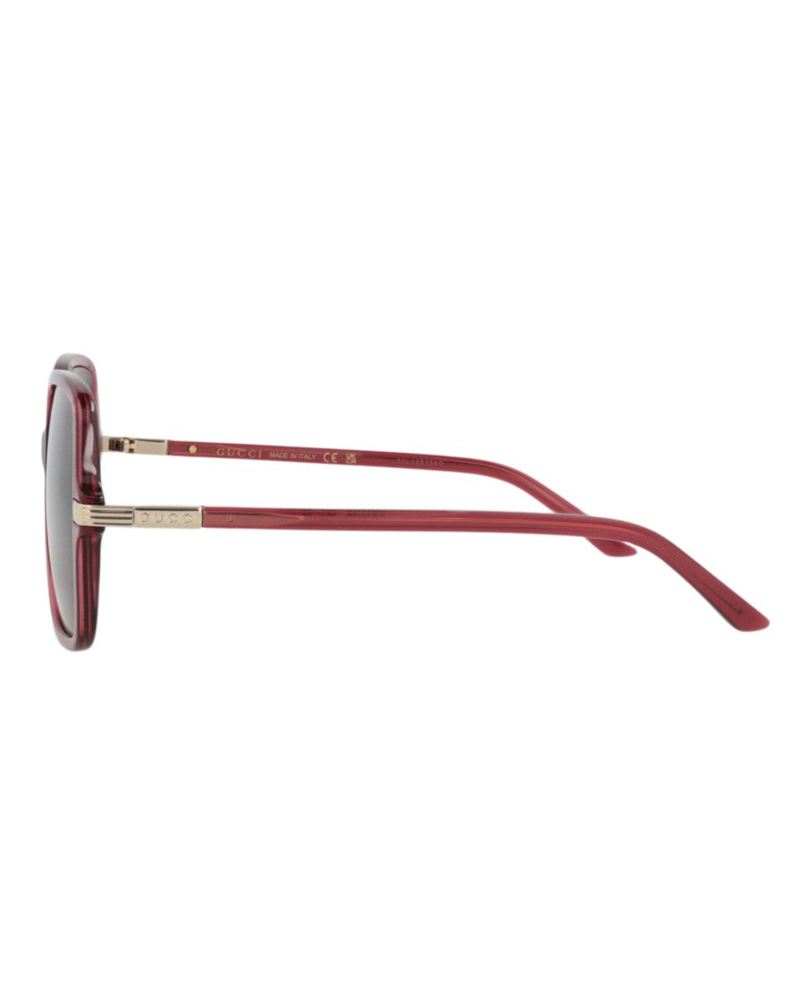 Gucci Square-Frame Recycled Acetate Sunglasses With Gold-Tone Accents