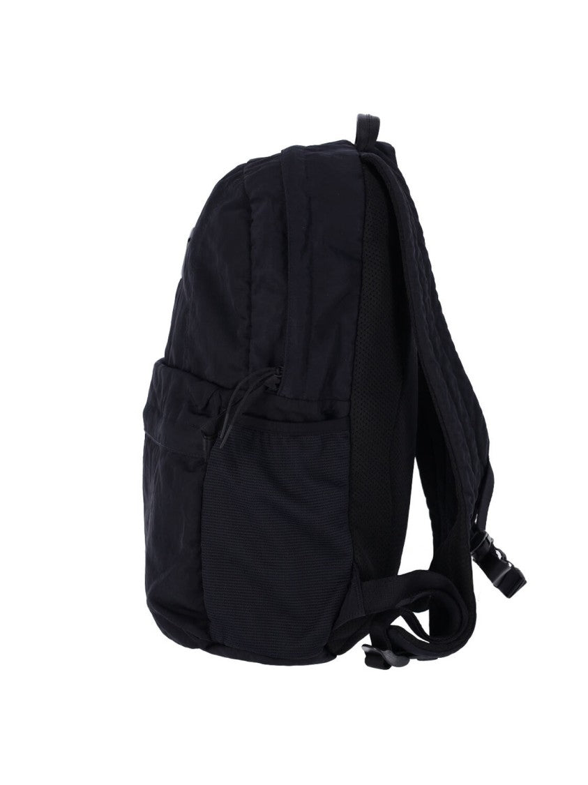 C.P. Company Black Backpack With Spacious Compartment And Padded Straps