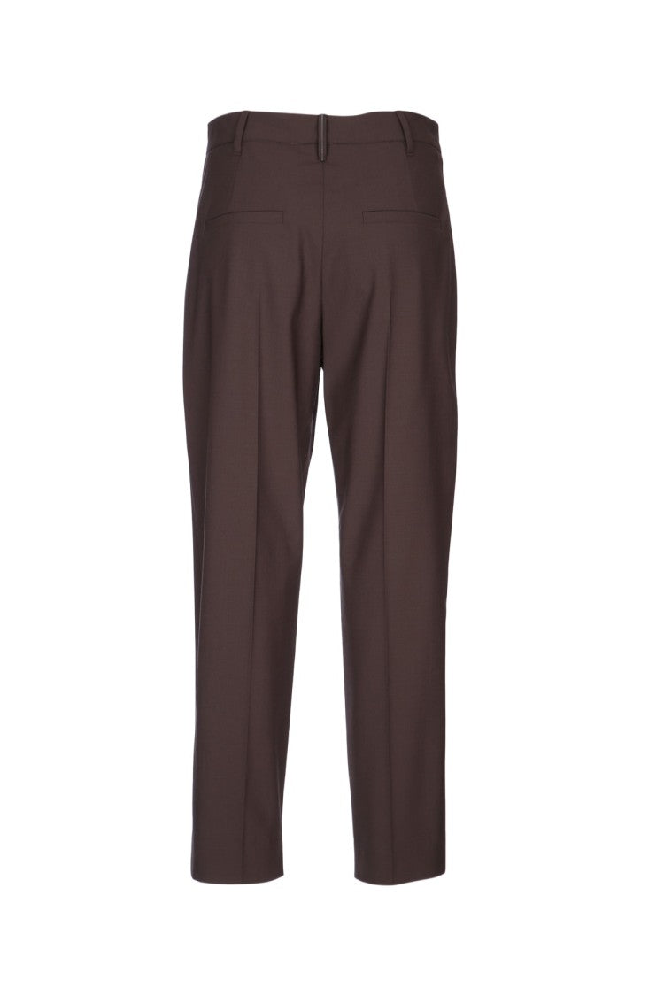 Brunello Cucinelli Tropical Wool Slouchy Pleat Pant