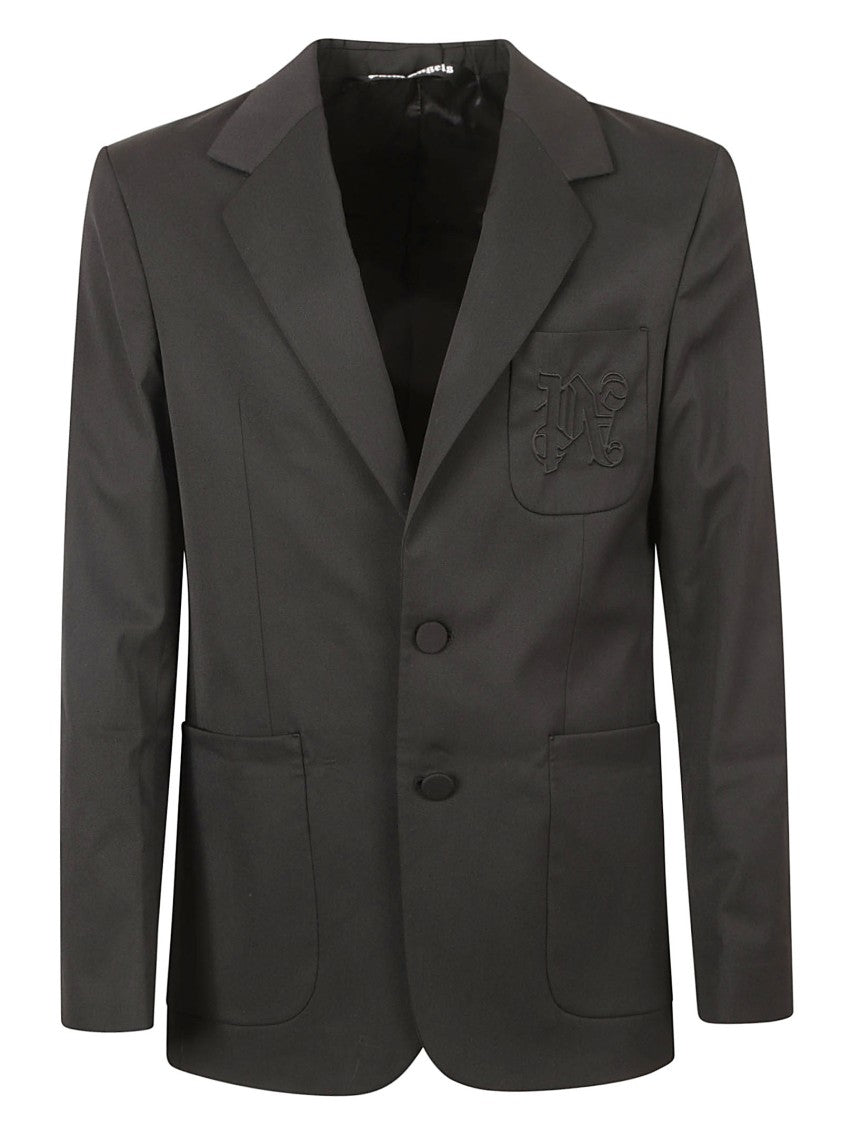 Palm Angels Tailored Black Jacket With Notched Lapel