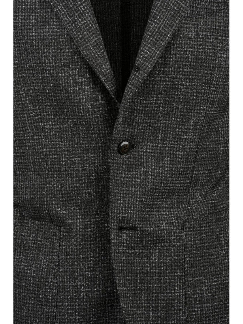 L.B.M. 1911 Grey Cotton Polyester Linen Rounded Jacket