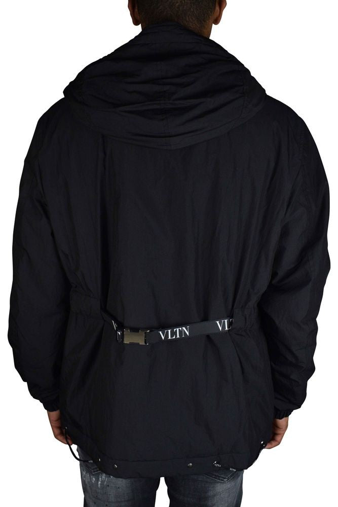 Valentino Garavani Hooded Black Nylon Jacket