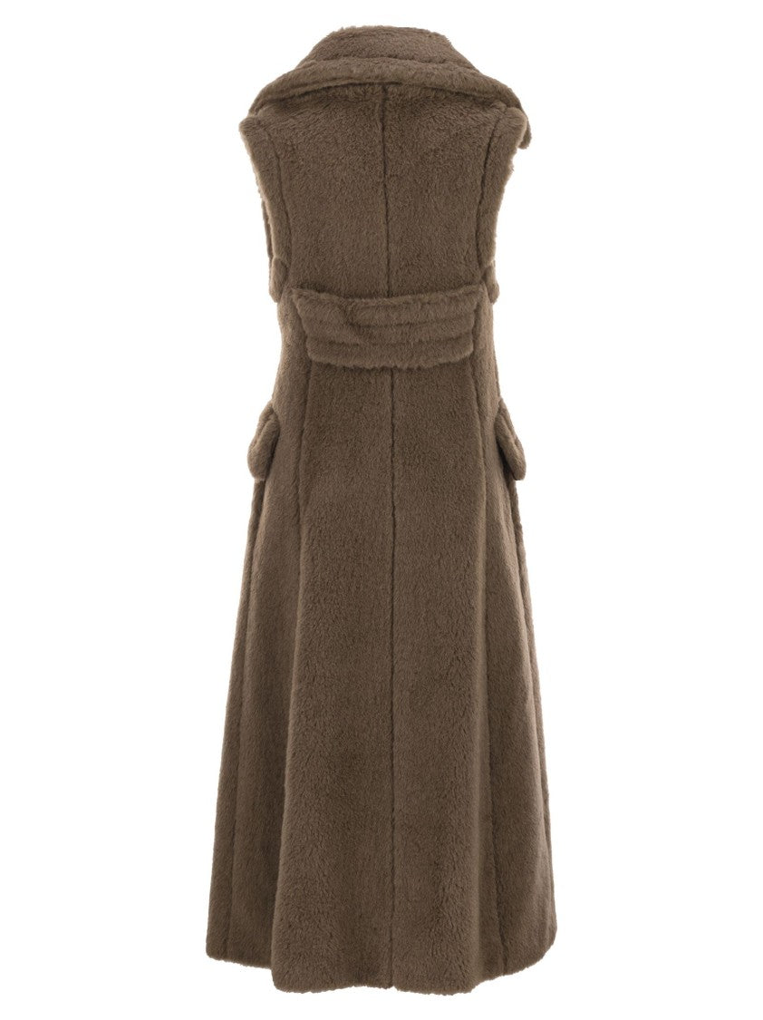 Max Mara Boario1234 - Sleeveless Coat In Alpaca And Wool Teddy Fabric