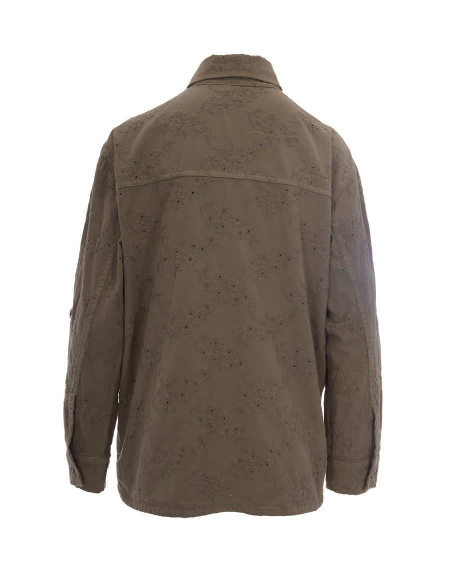 Liu Jo Embroidered Cotton Shirt With Flap Pockets And Button Closure