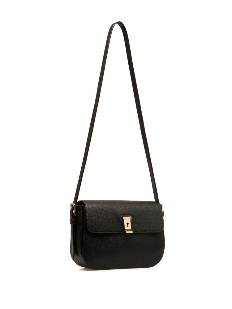 Bally Textured Cow Leather Shoulder Bag With Gold-Tone Lock Closure