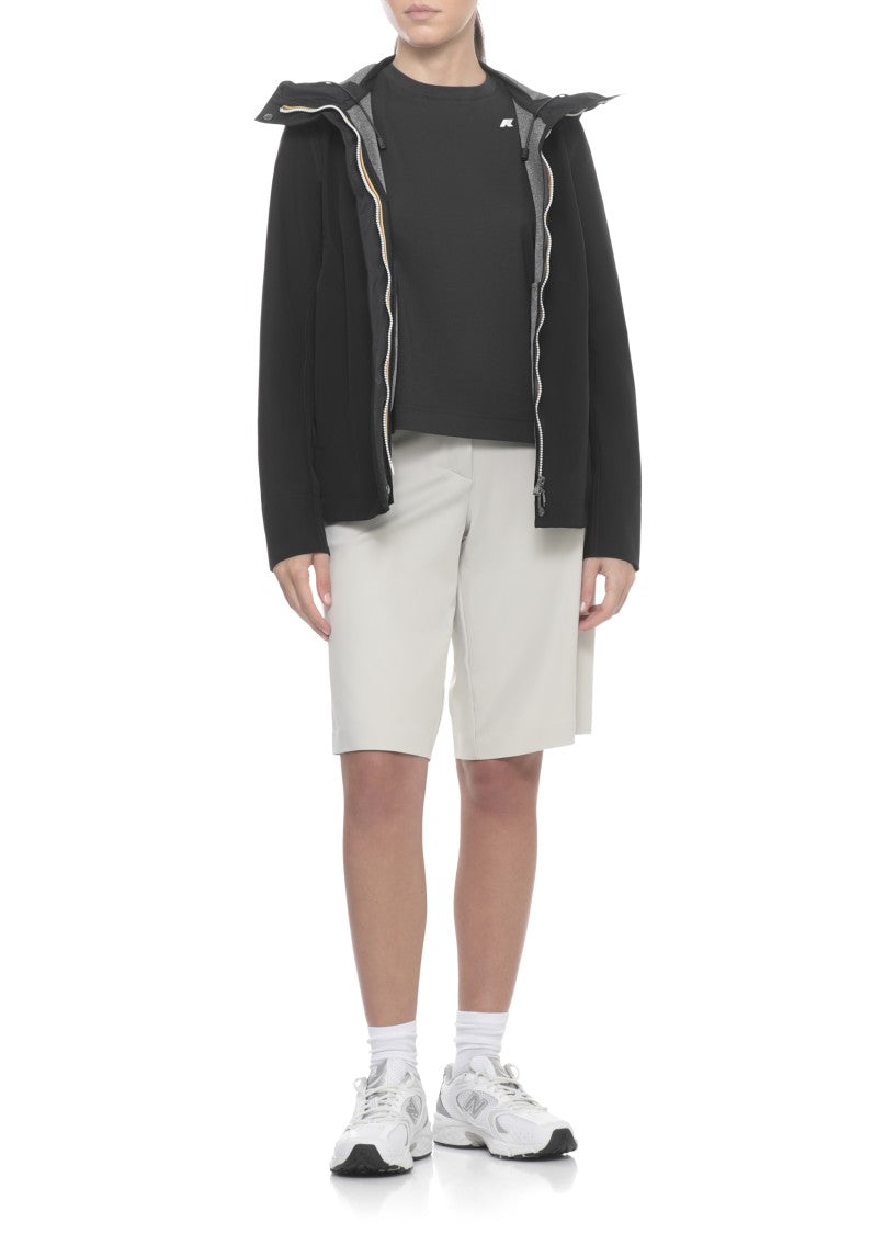 K-Way Black Madalina Hooded Jersey Jacket