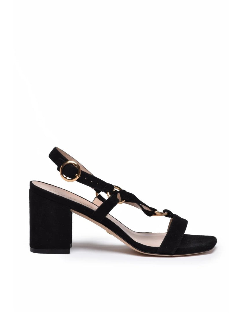 Stuart Weitzman Black Suede High-Heel Sandals