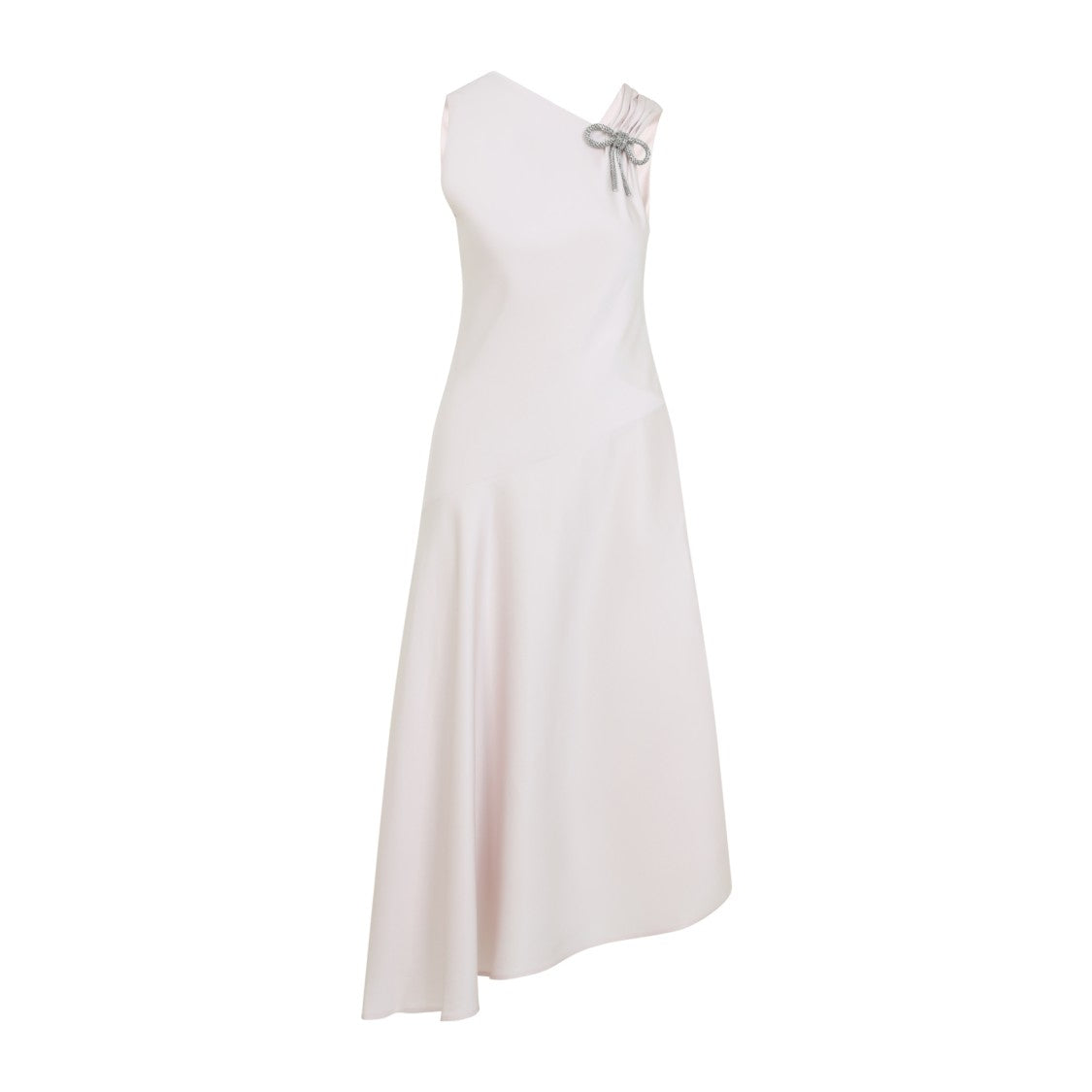 Jil Sander Ballerina Pink Acetate Asymmetric Dress With Diagonal Cut