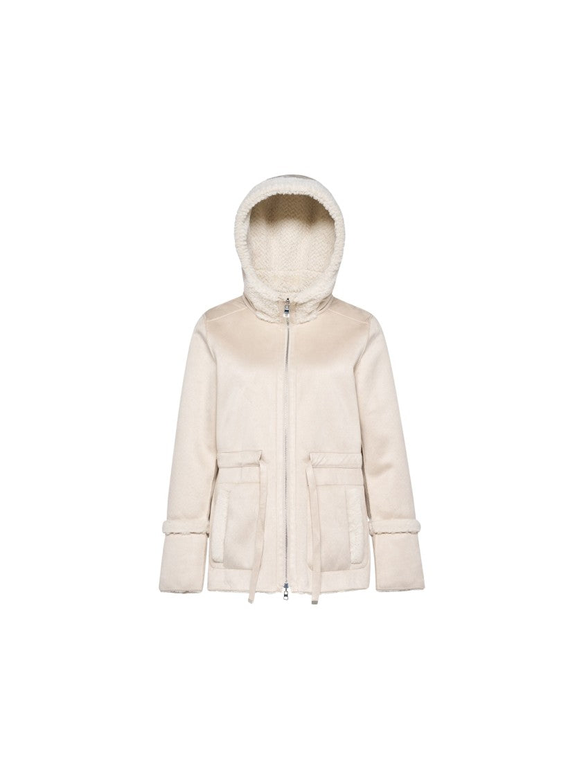 Geox Kency Textured Plush Hooded Jacket
