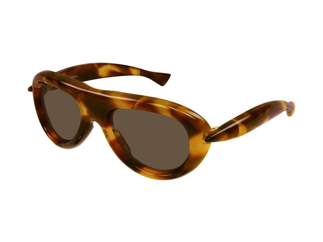 Bottega Veneta Bv1483s Dark Lens Oversized Tortoiseshell Sunglasses