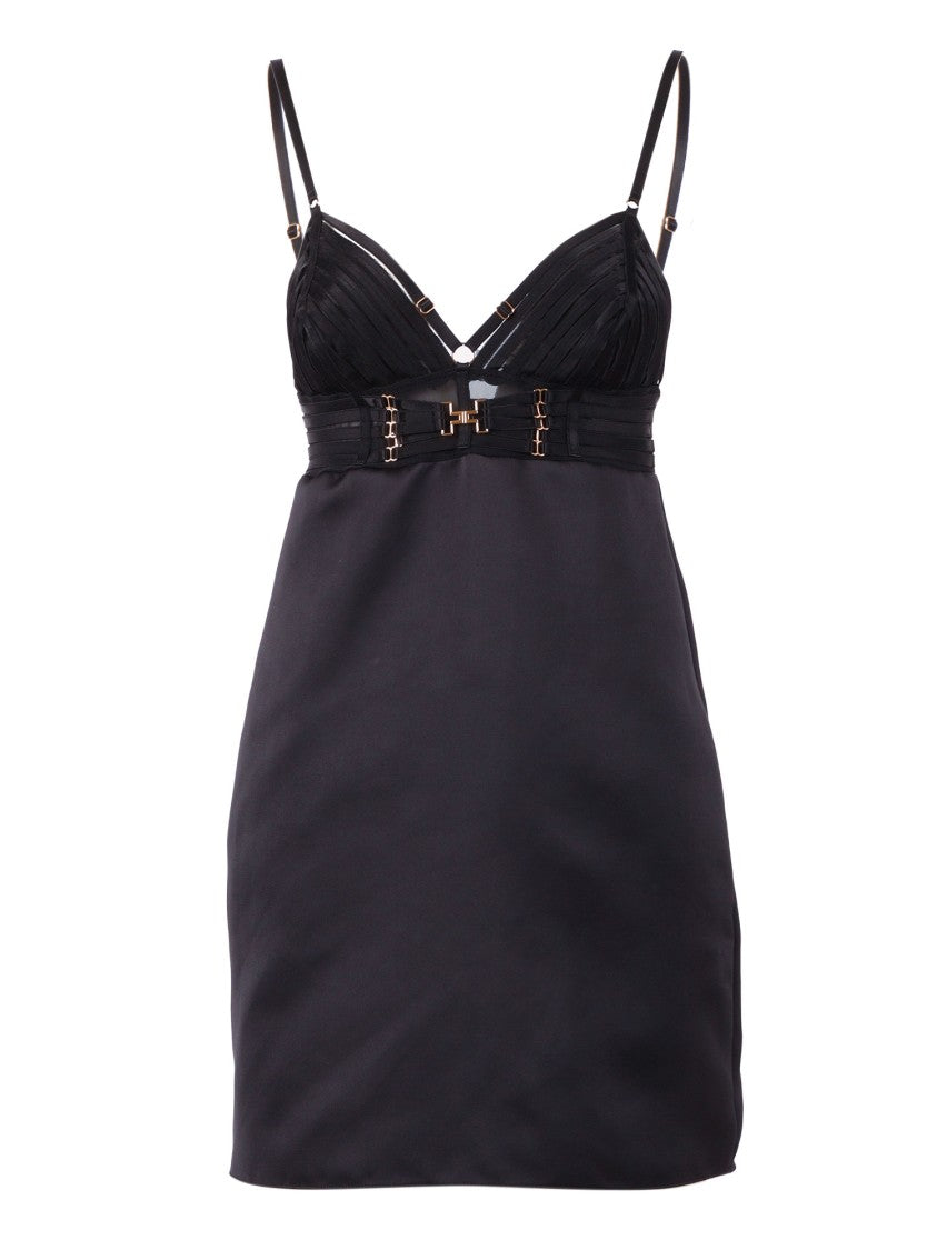 Elisabetta Franchi Fitted Gold Accent Mini Dress