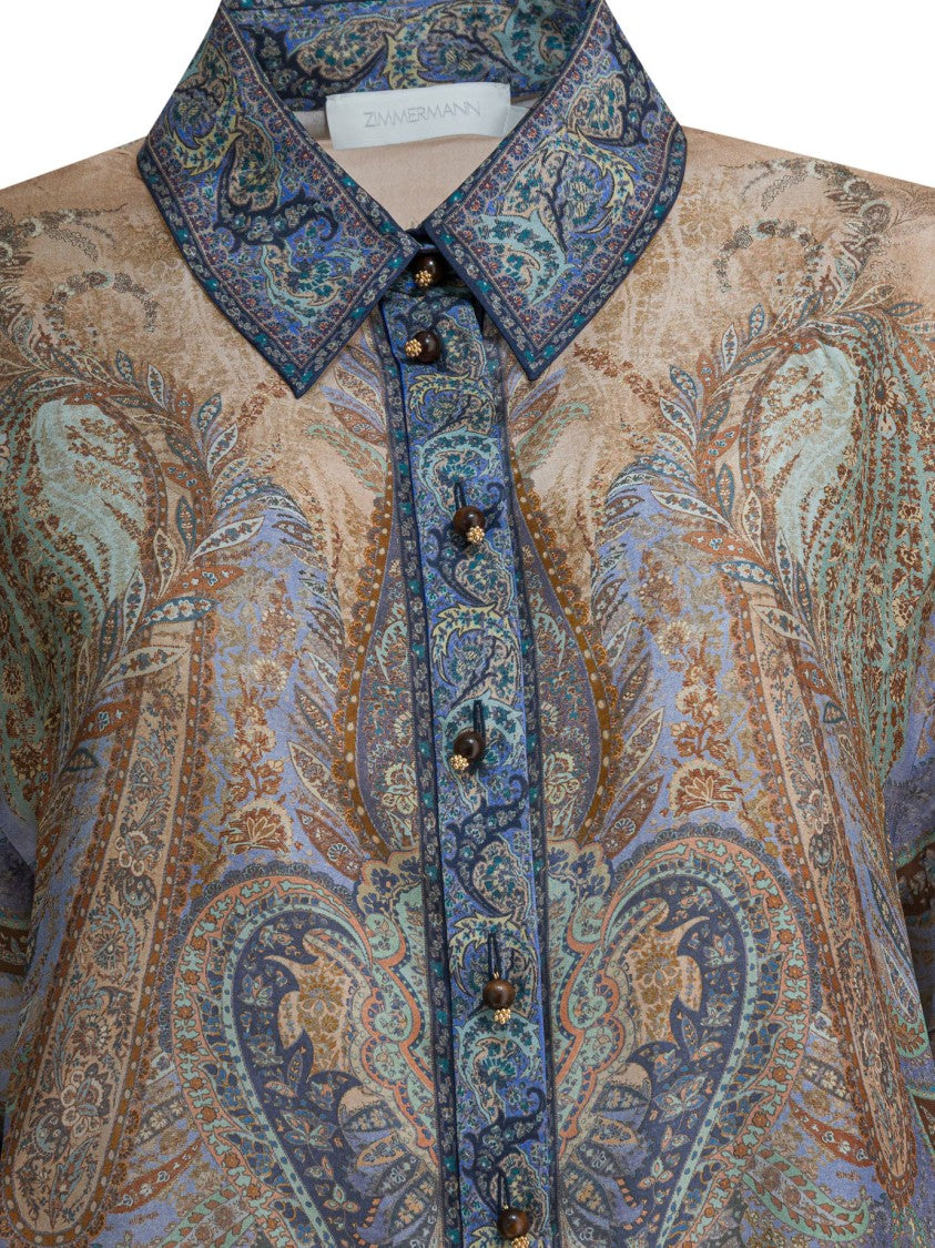 Zimmermann Relaxed Fit Hem Silk Shirt