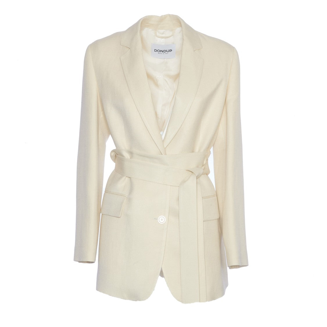 Dondup Single Breasted Blazer In Viscose And Linen Twill