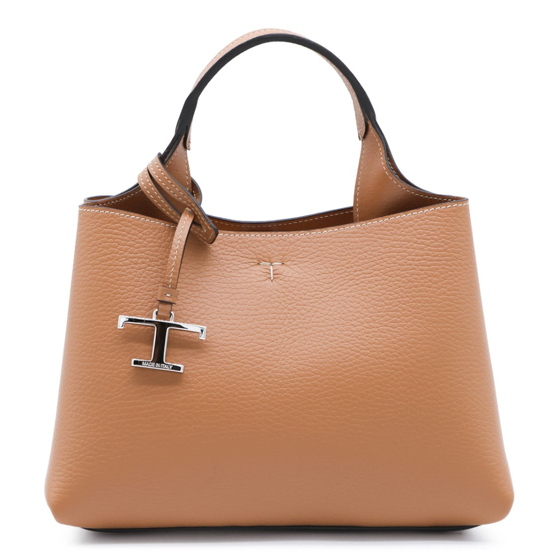 Tod's Structured Textured Leather Handbag With Silver-Tone Charm