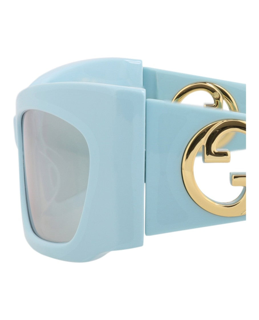 Gucci Shield-Shaped Recycled Acetate Sunglasses With Gold-Tone Accents