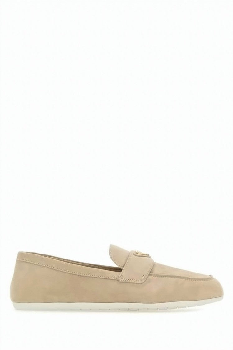 Prada Minimalist Suede Loafers With Smooth Silhouette And Rubber Sole