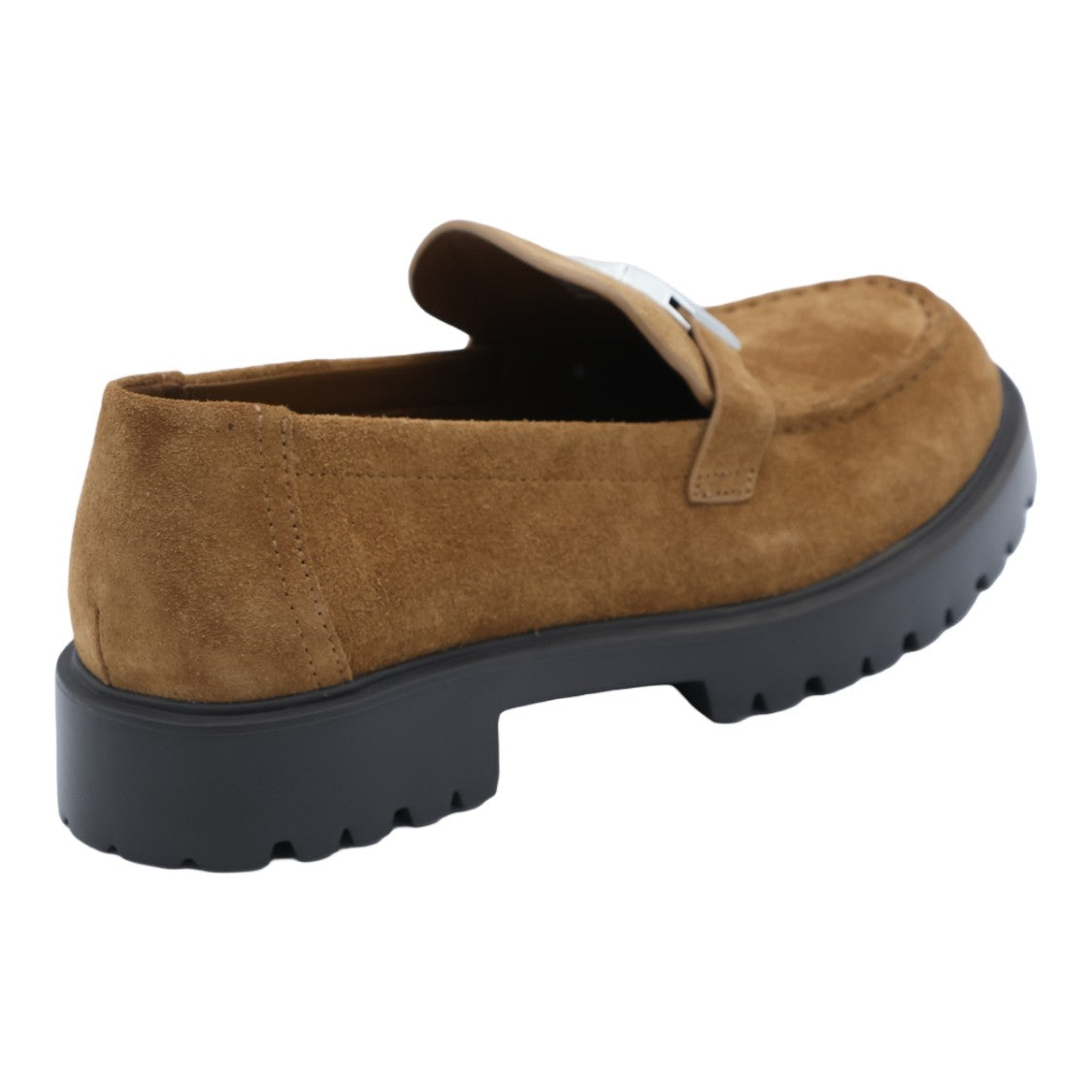 Tory Burch Brown Suede Moccasin-Style Flats With Chunky Sole