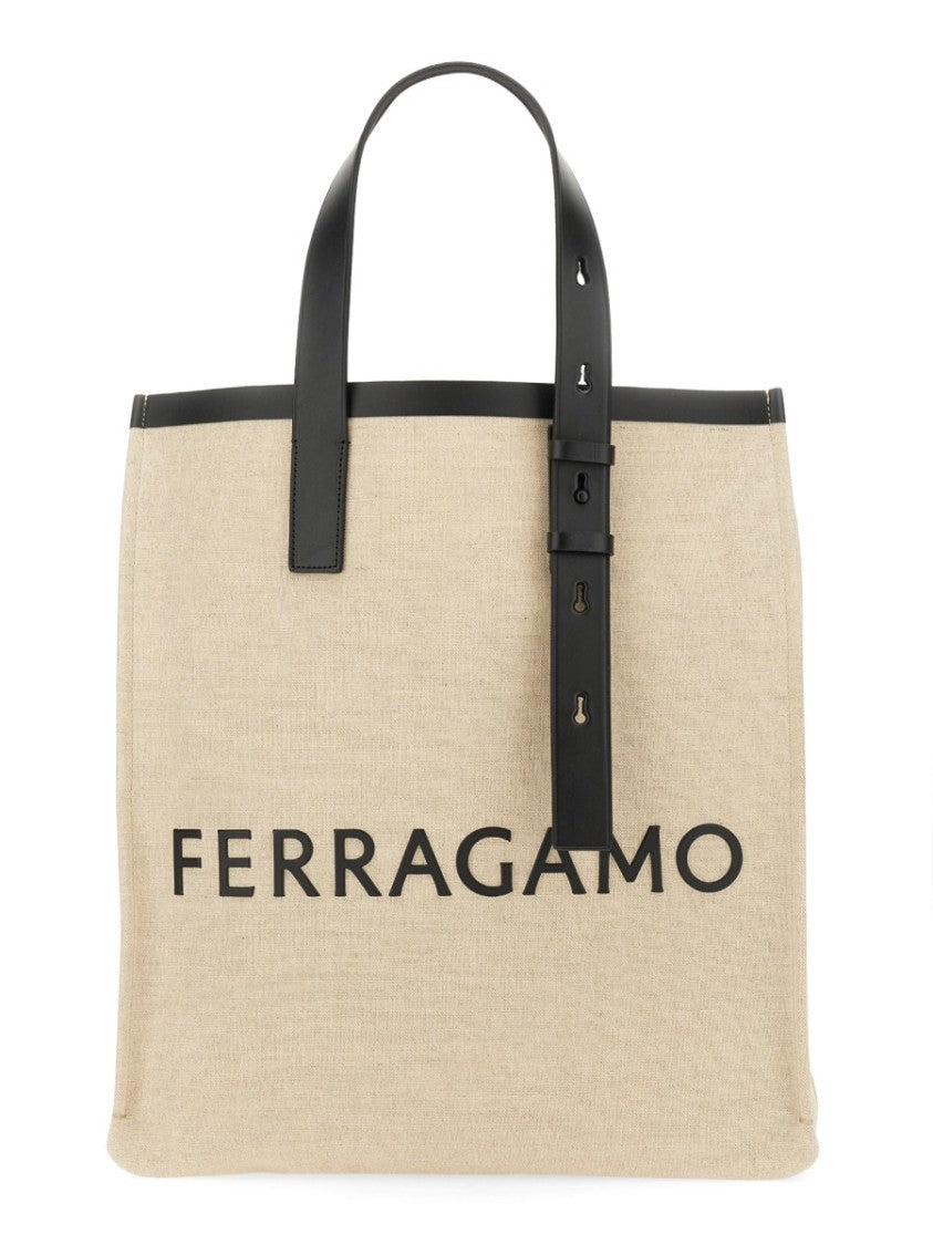 Ferragamo Structured Tote Bag With Prominent Logo