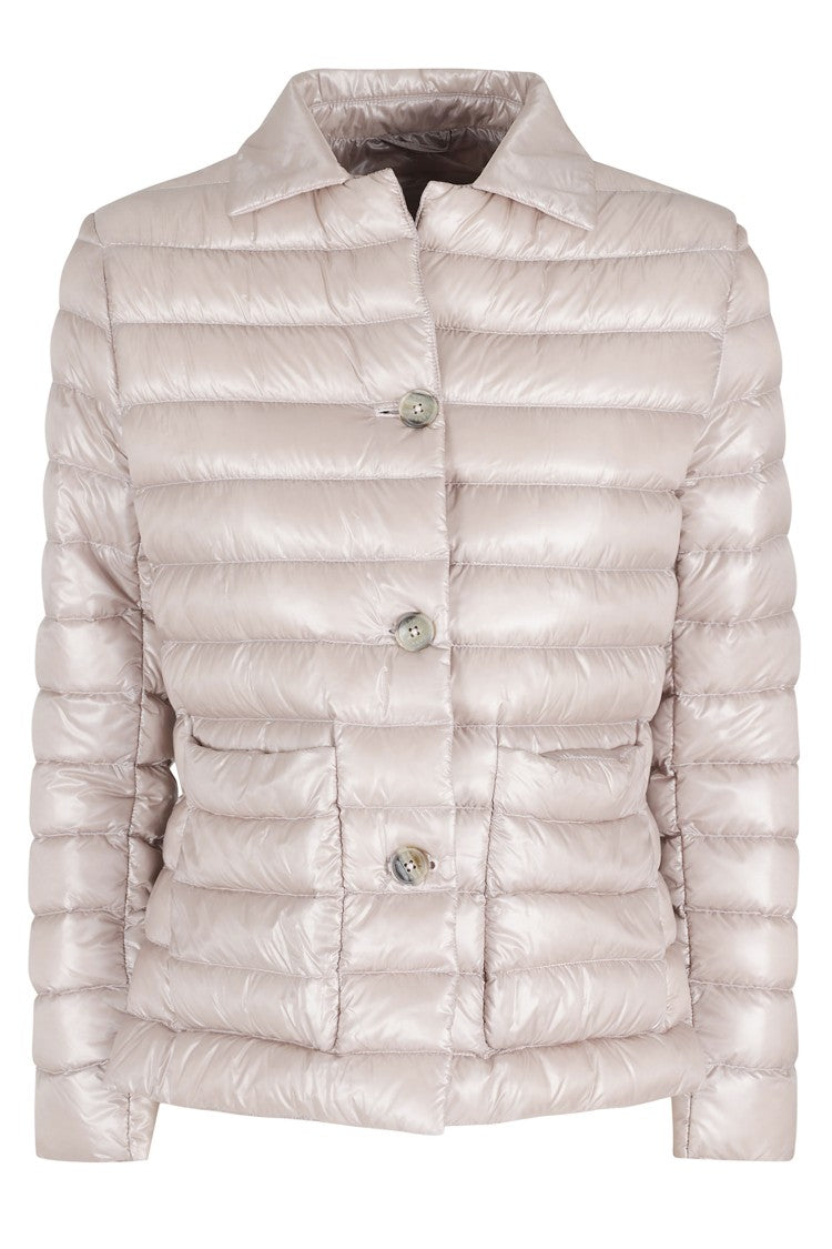 Herno Powder Short Shirt-Collar Side-Slits Polyamide Down Jacket