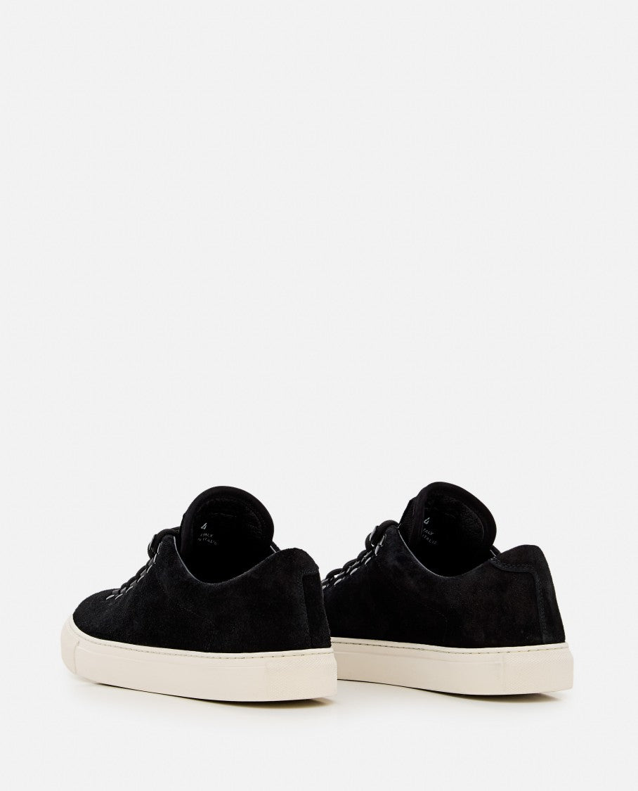 Stone Island Black Suede Sneakers With Lace-Up Closure