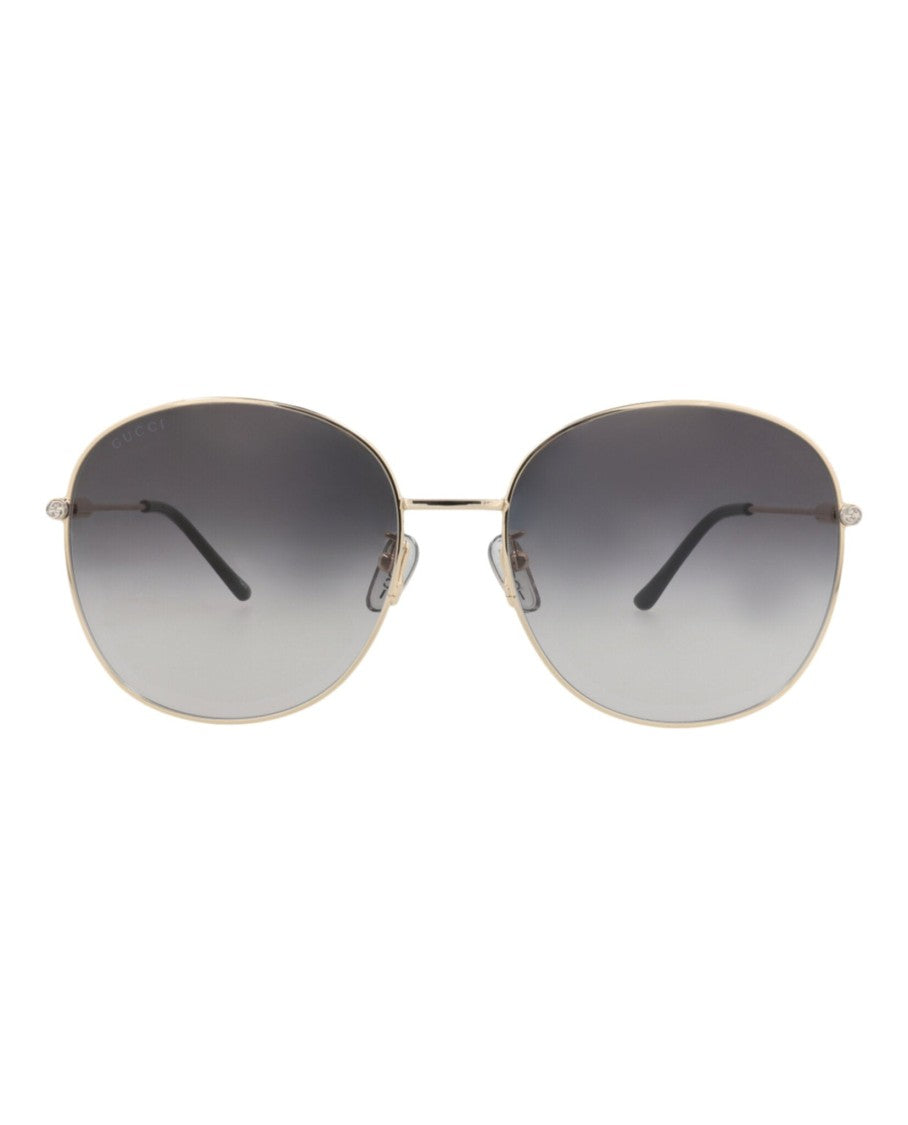 Gucci Round-Frame Metal Sunglasses