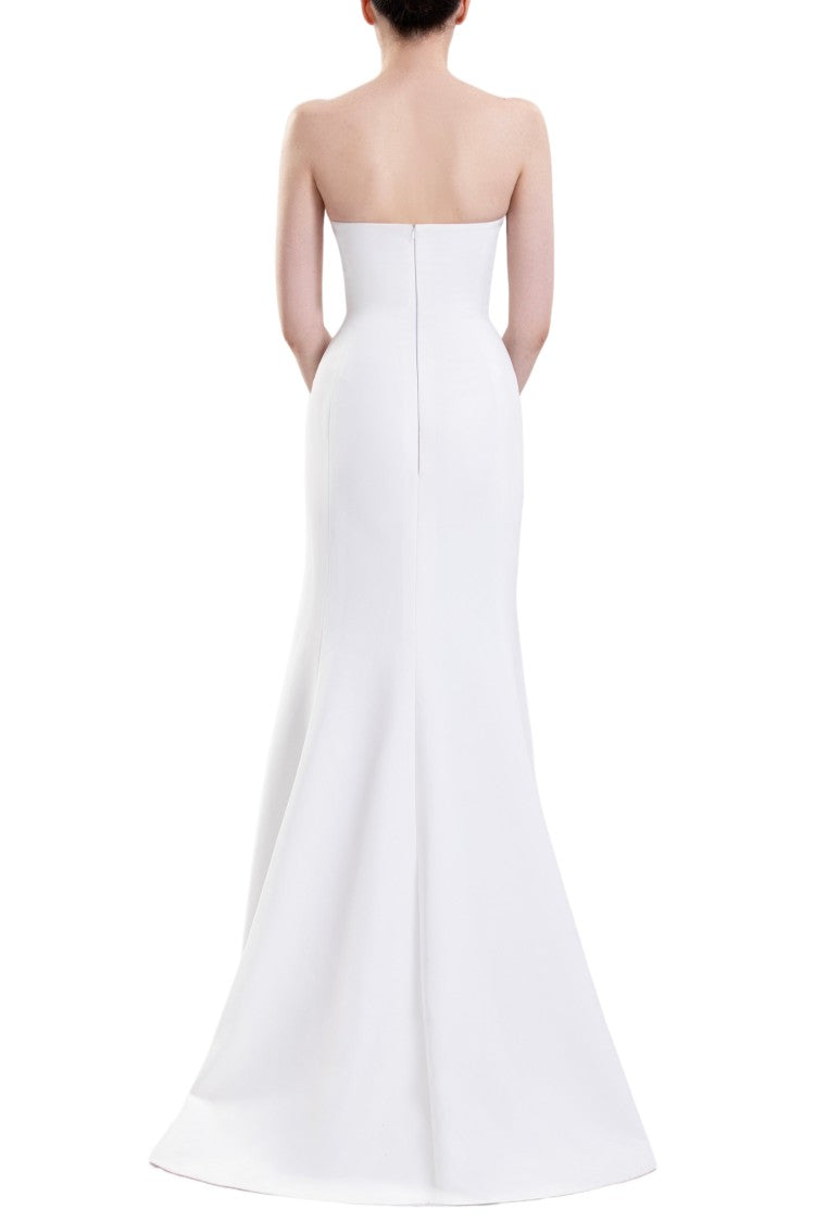 Saiid Kobeisy Embroidered Crepe Strapless Gown With Padded Detailing