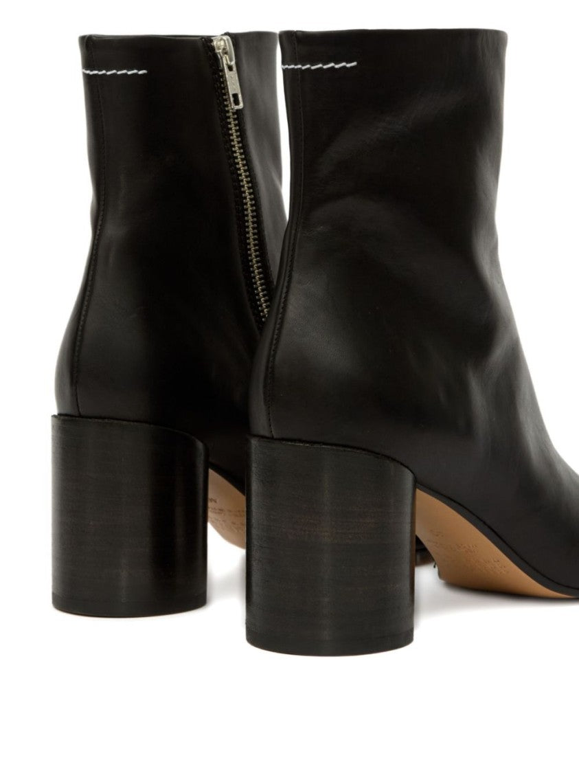 Mm6 By Maison Margiela Ankle Boots With Distinctive Seam Detail And Block Heel