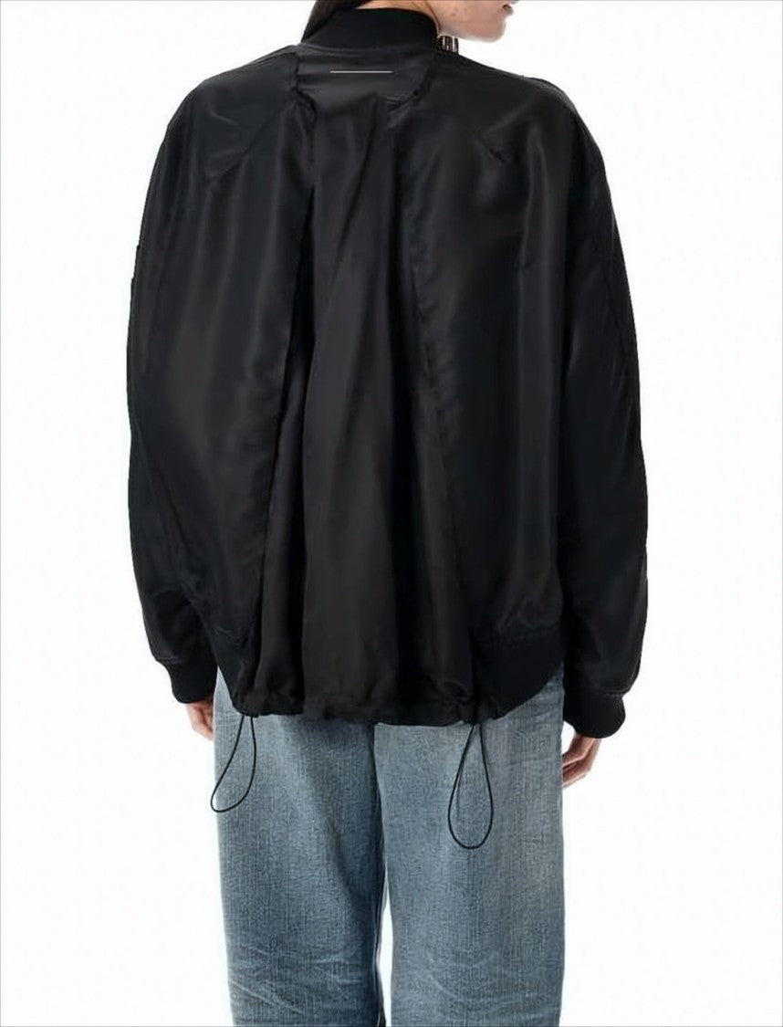 Mm6 By Maison Margiela Cropped Boxy Jacket With Shiny Polyamide Exterior