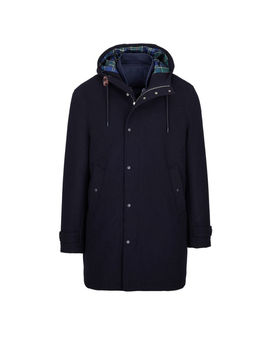 Manuel Ritz Membrane Wool-Blend Detachable Vest Hooded Parka