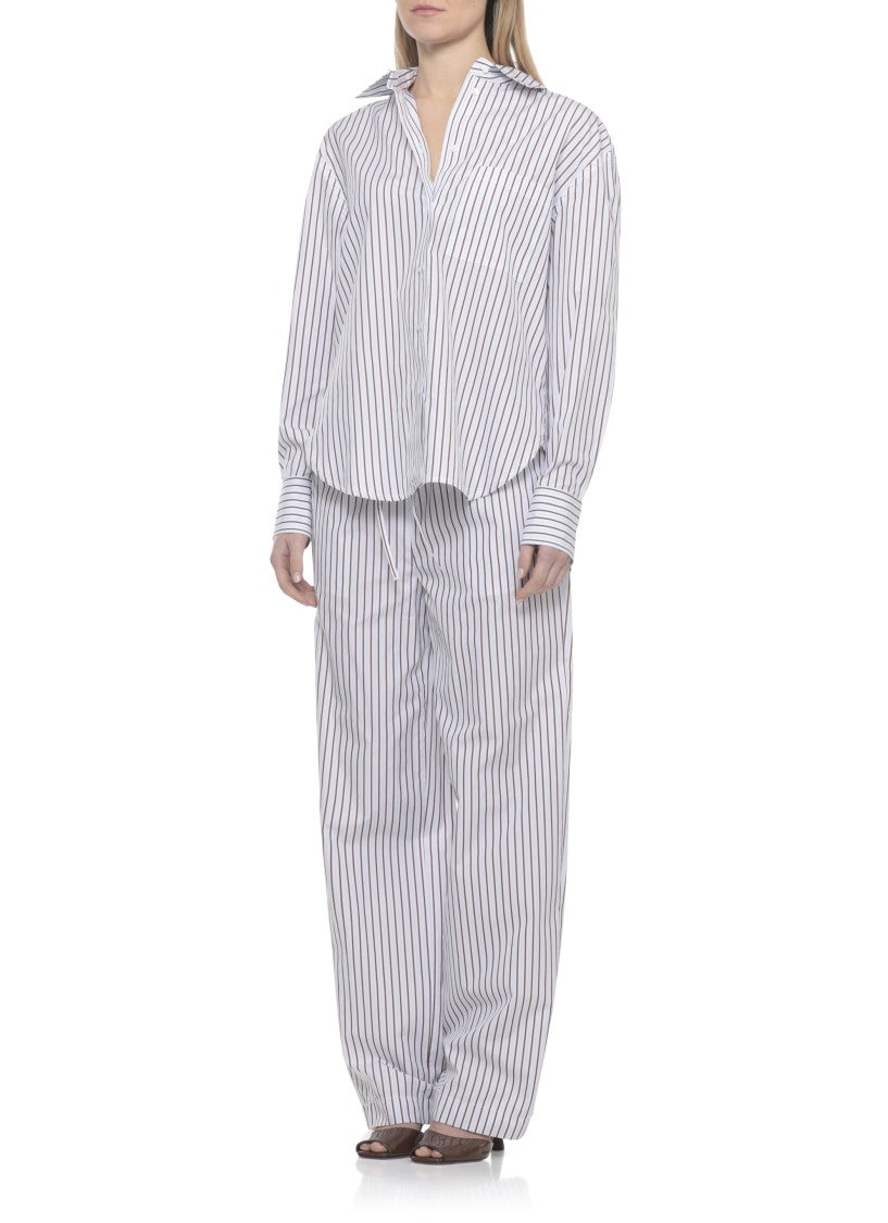 Loulou De Saison Cisco Cotton Striped Wide-Leg Pants
