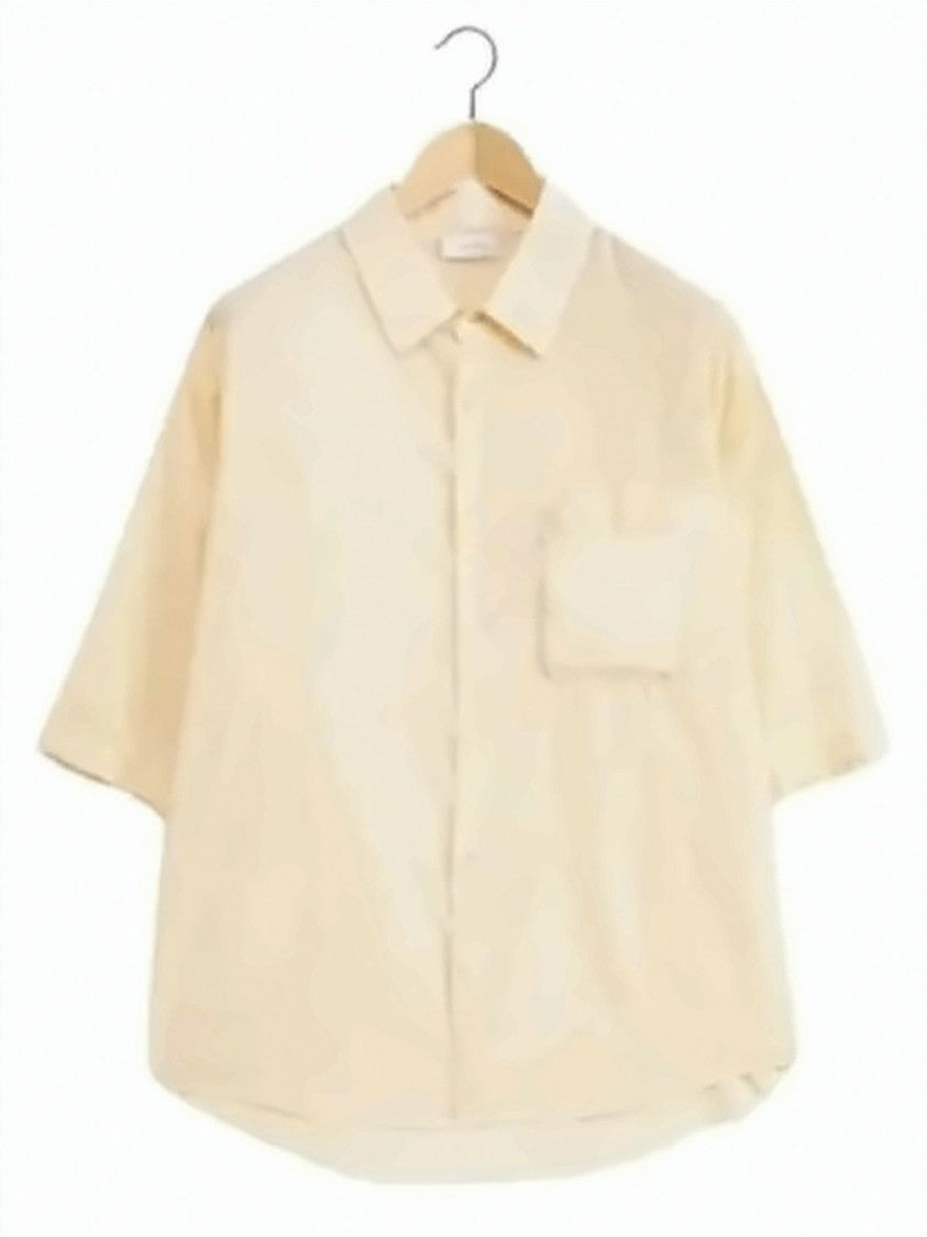 Lemaire Short-Sleeved Cotton Shirt With Classic Collar