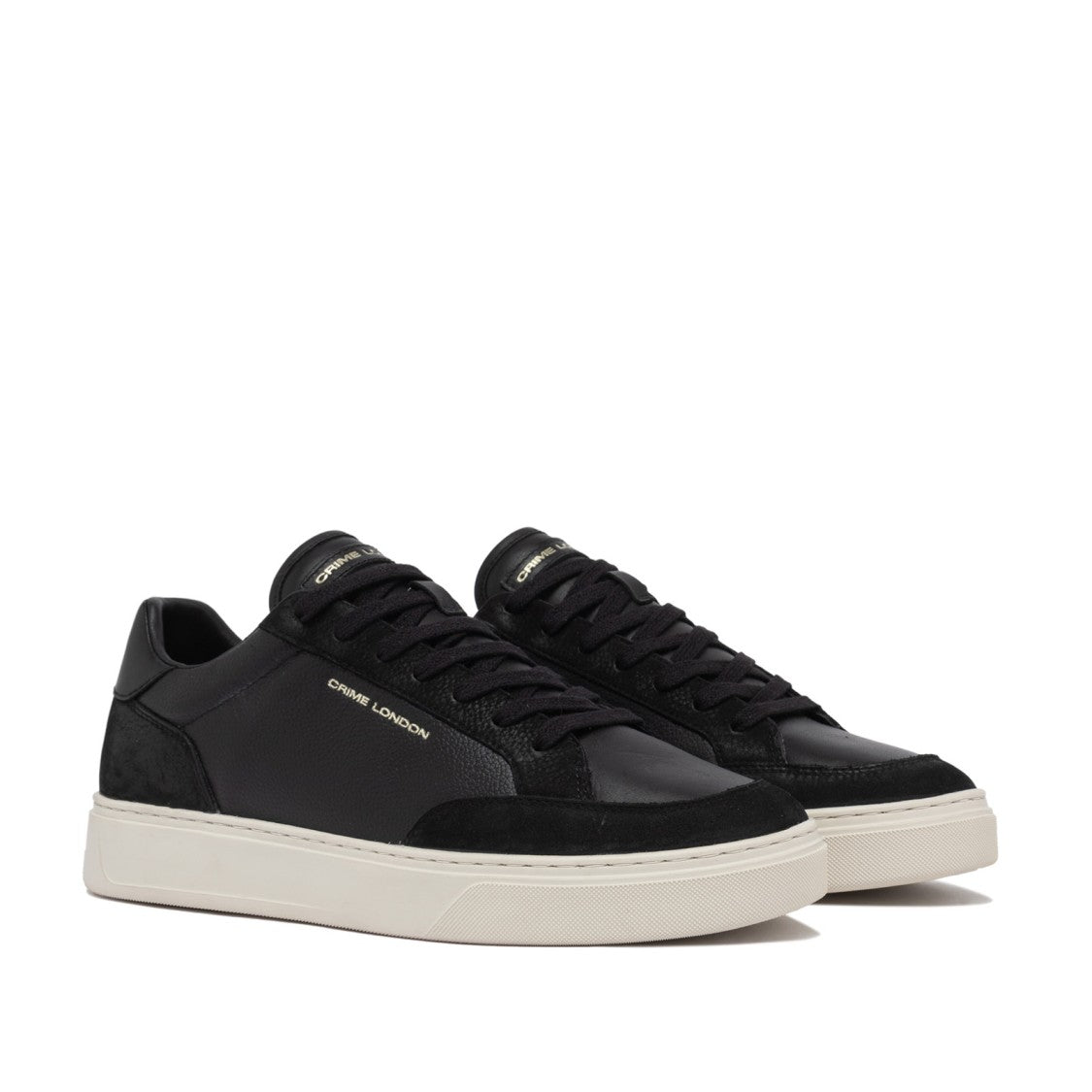 Crime London Eclipse Sneakers In Black Leather With Suede Details
