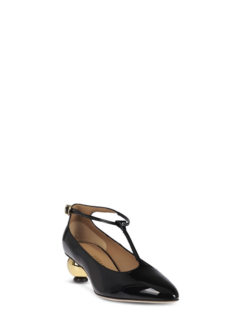 Ferragamo Pointed Toe Pumps With Spherical Heel Design