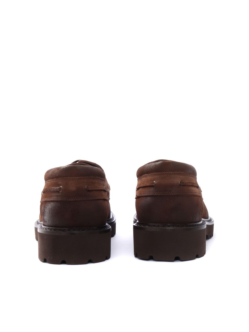 Doucal's Rich Brown Calfskin Derby Shoes