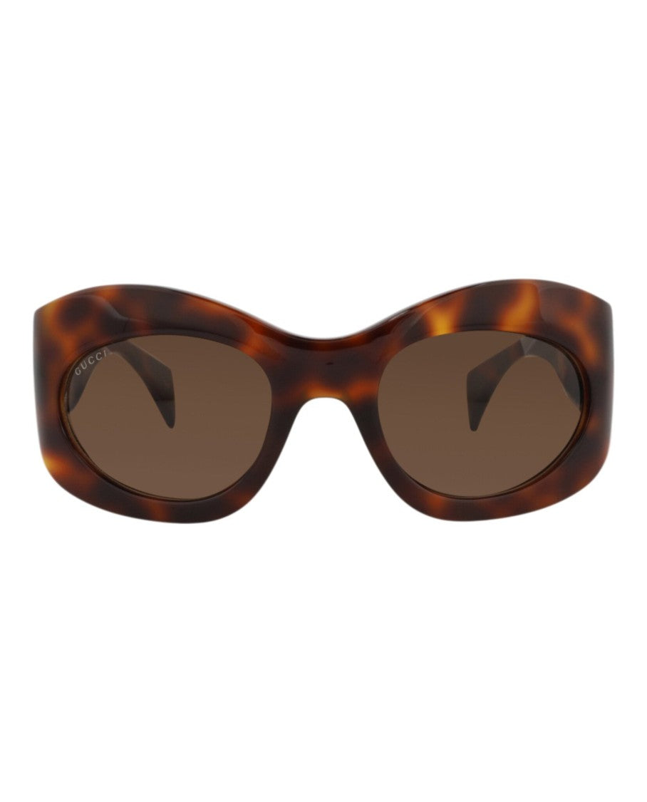 Gucci Shield-Frame Recycled Acetate Sunglasses With Glossy Finish
