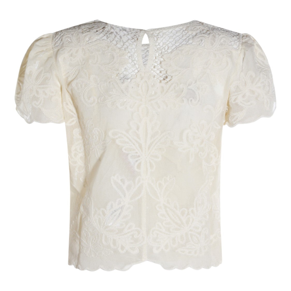 Twin-Set Short-Sleeved Top With Lace Detailing