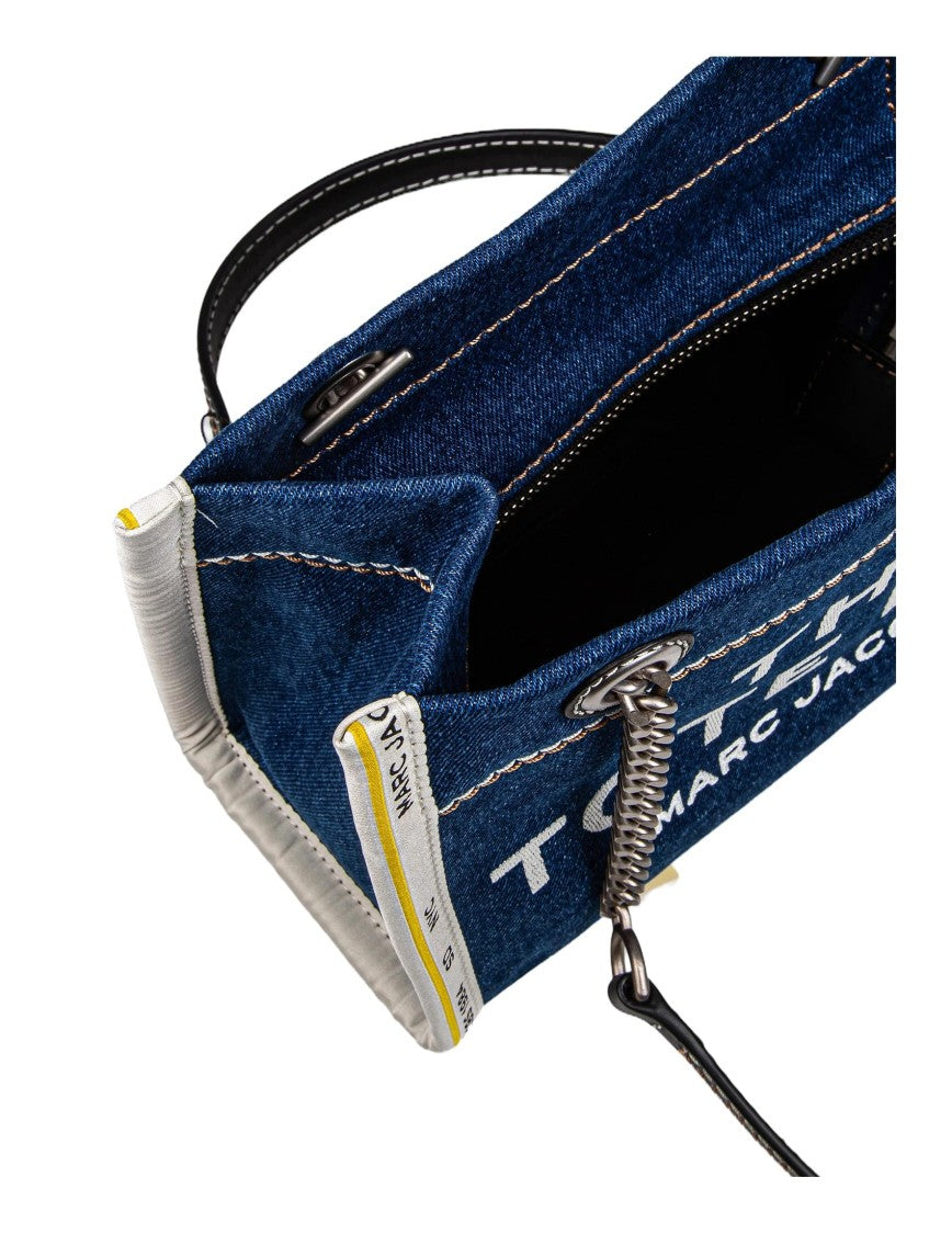 Marc Jacobs The Small Tote In Blue Denim With Embroidered Logo