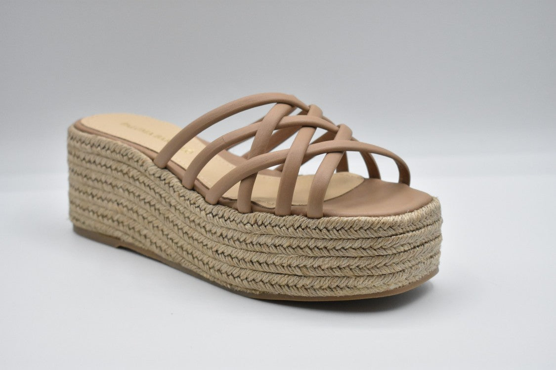 Paloma Barceló Woven Platform Slide Sandals With Strappy Design