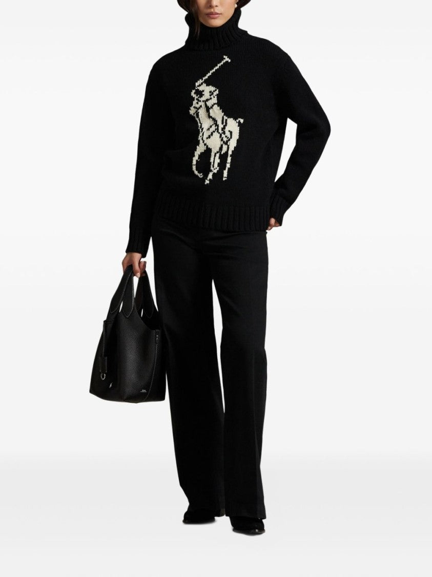 Polo Ralph Lauren Contrasting Graphic Wool Turtleneck Sweater