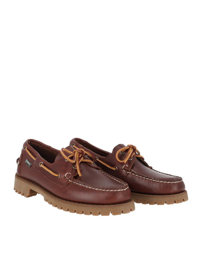 Sebago Brown Ranger Waxy Leather Rubber Sole Loafers