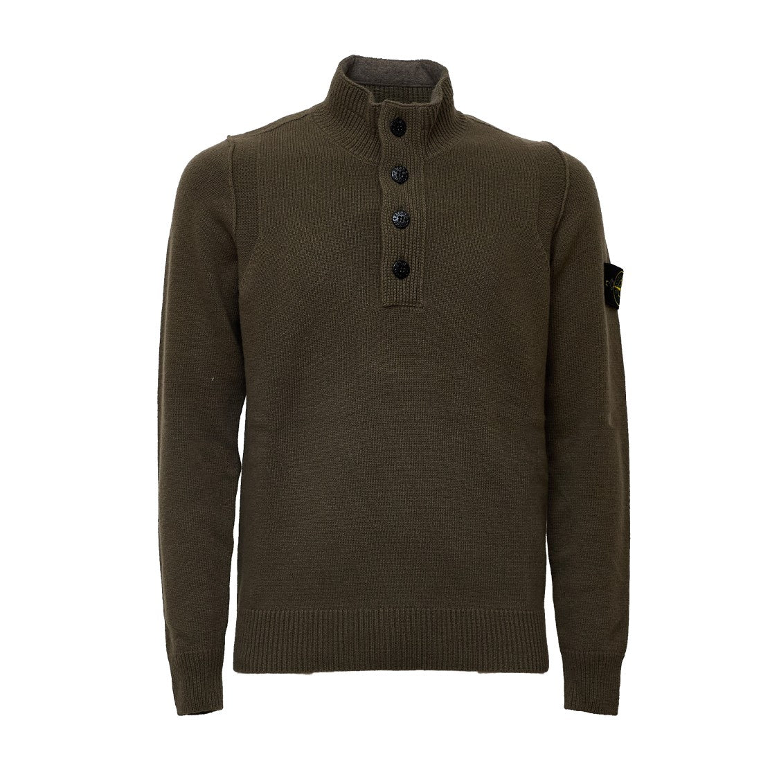 Stone Island Lambswool Zip-Through Knit Sweater