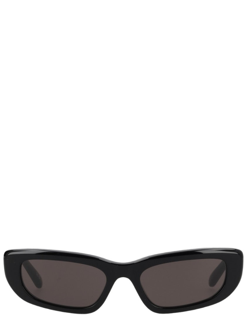 Balenciaga Black Rectangular Gold-Detail Sunglasses