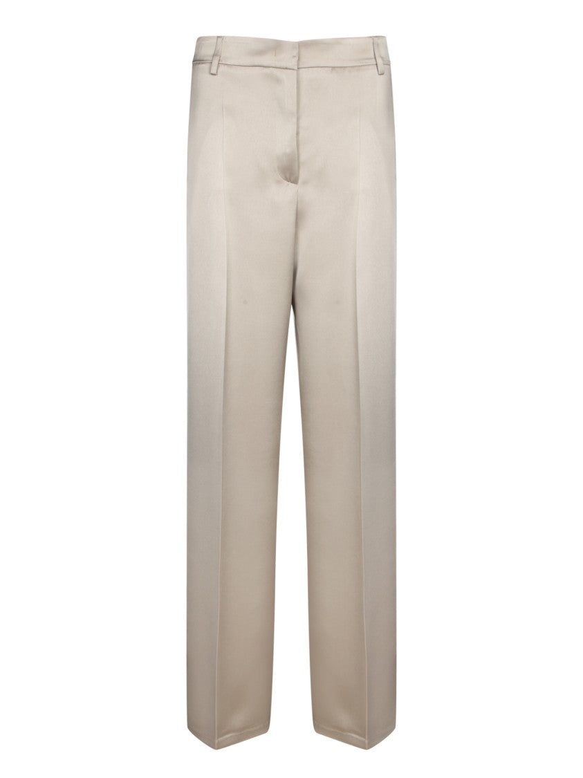 Blanca Vita Satin Palazzo Pants In Mastic
