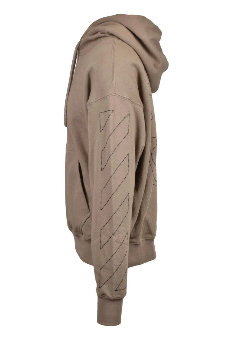 Off-White Cropped Turquoise Hoodie With Drawstring
